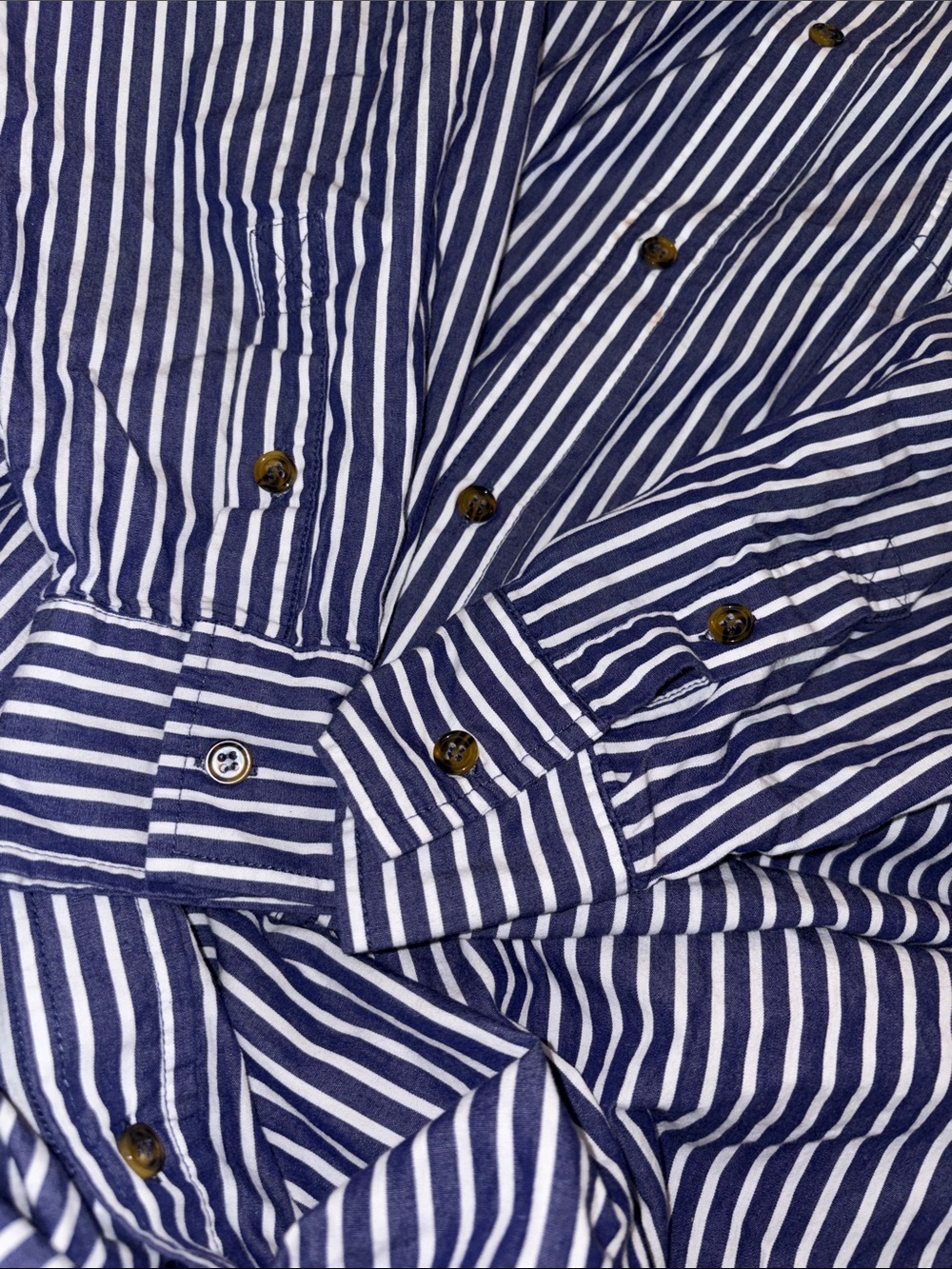 MAMÈNE Navy Blue Striped Phoebe Cotton Poplin Shirt Dress Size 0 preppy classic - Picture 8 of 10